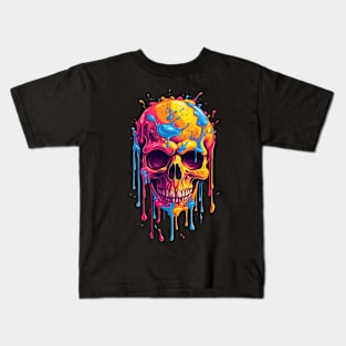 Colorful melting Skull designe #3 Kids T-Shirt